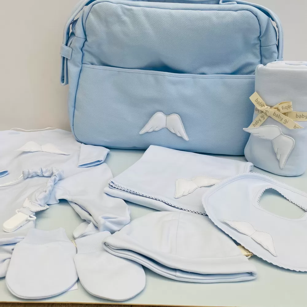 Baby Gi Blue Angel Wings Muslin Blanket