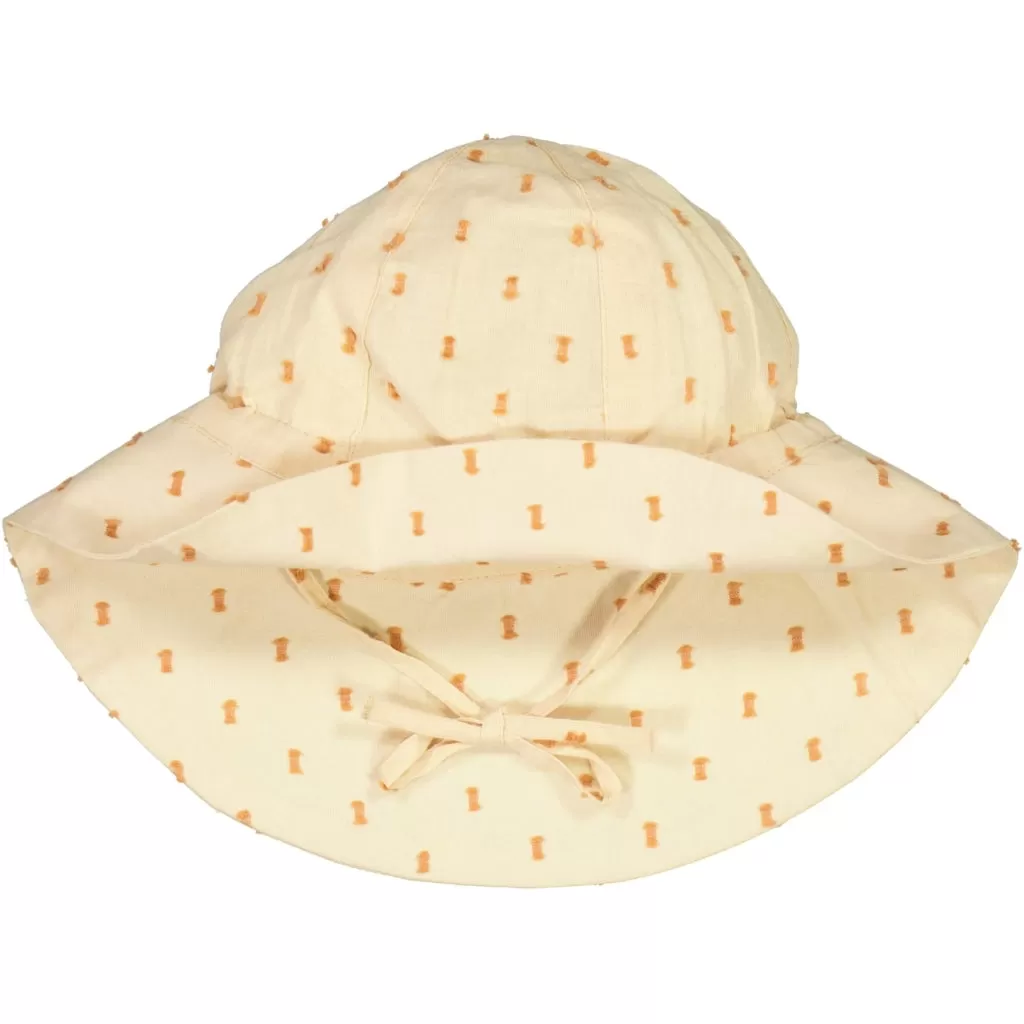 Baby Girl Sun Hat - sandstone dot