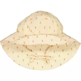 Baby Girl Sun Hat - sandstone dot