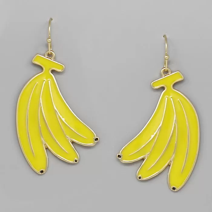 Banana Enamel Drop Earrings