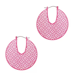 Barbie Theme Textured Metal Filigree Earrings