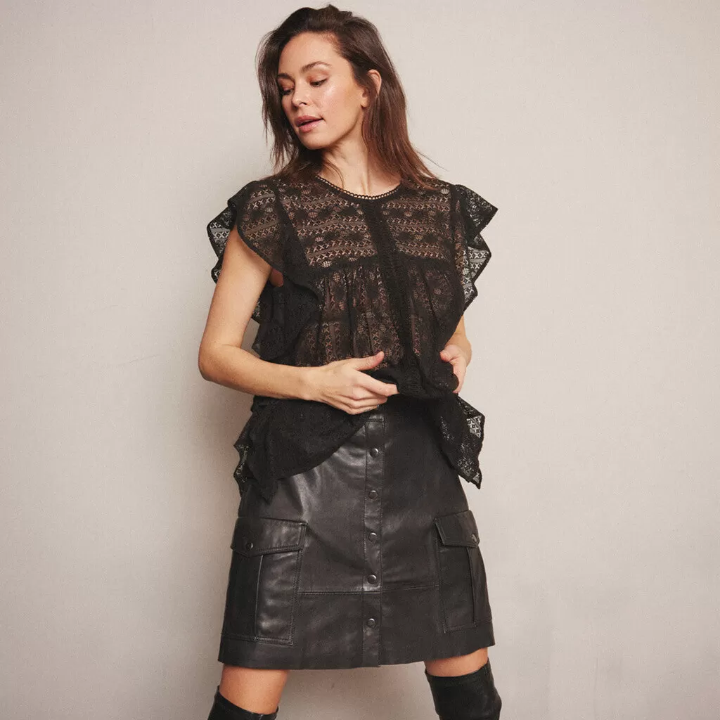 Beautiful Nelly lace top / 100064 - Black (Nero)