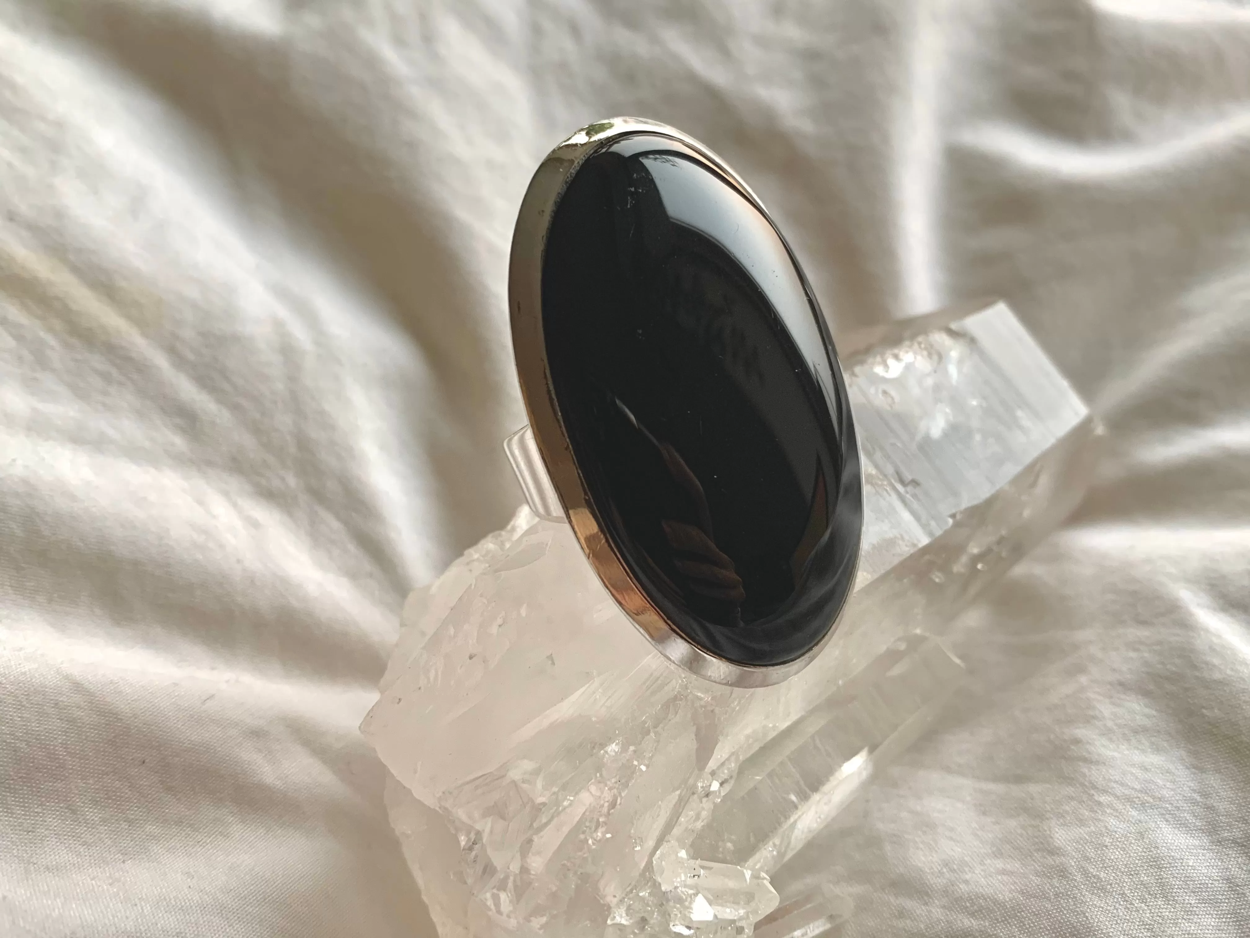 Black Onyx Naevia Ring - XLarge Oval