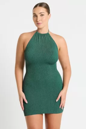 Bond-eye Imogen Dress - Bottle Green Lurex