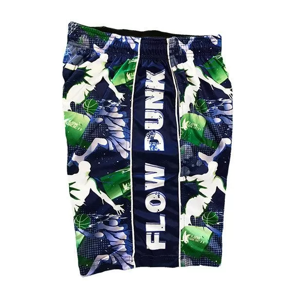 Boys Flow Dunk Blue & Green Short