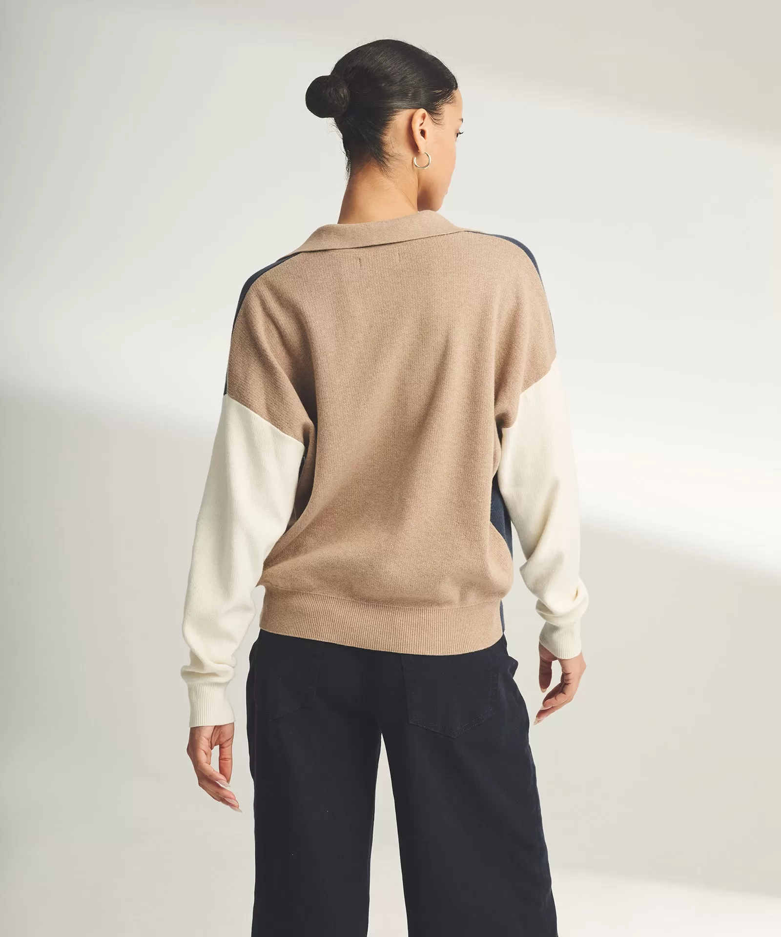 Café Cotton Cashmere Colorblock Polo