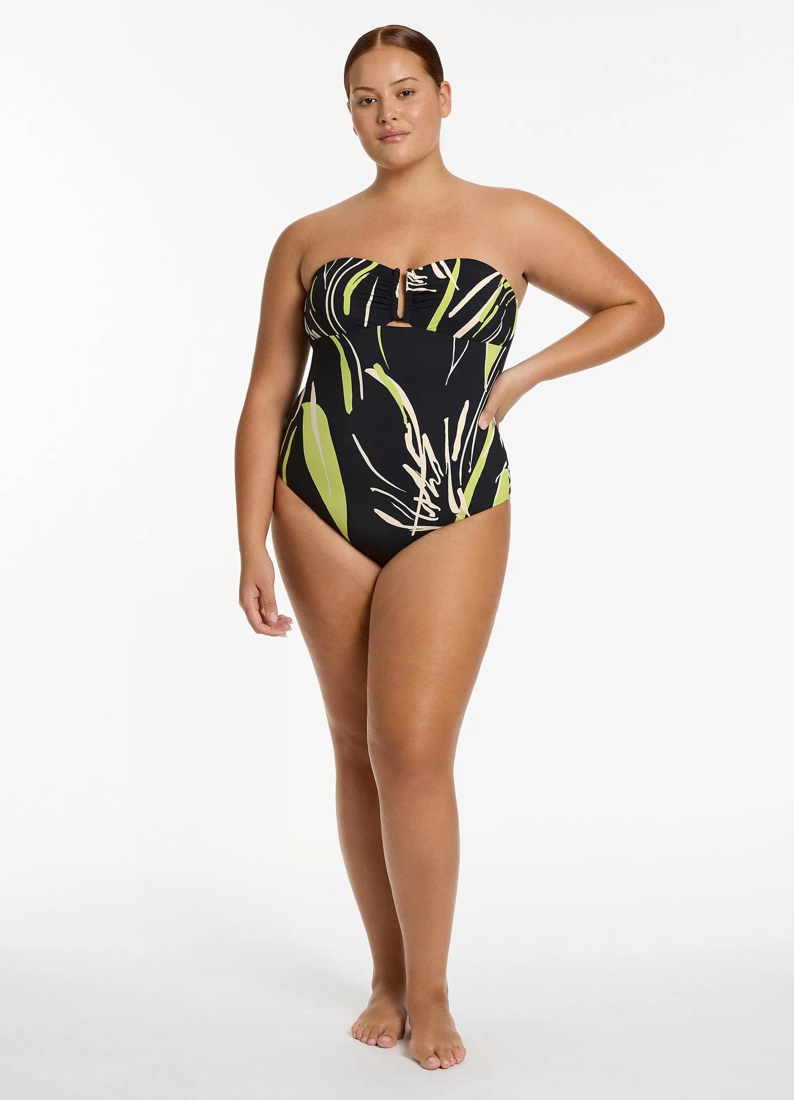 Catalina Moulded Bandeau One Piece - Black