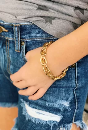 Chain Link Gold Stretch Bracelet