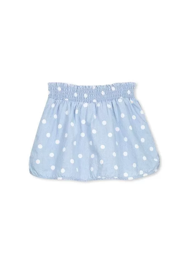 Chambray Spot Skirt (Milky Baby)