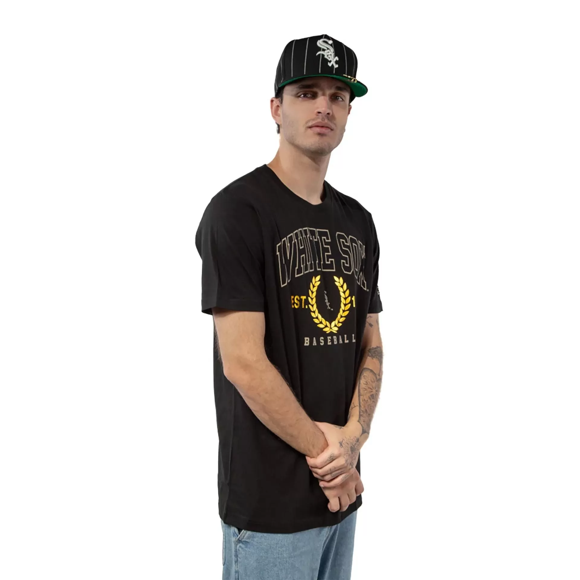 Chicago White Sox Gold Leaf Black T-Shirt