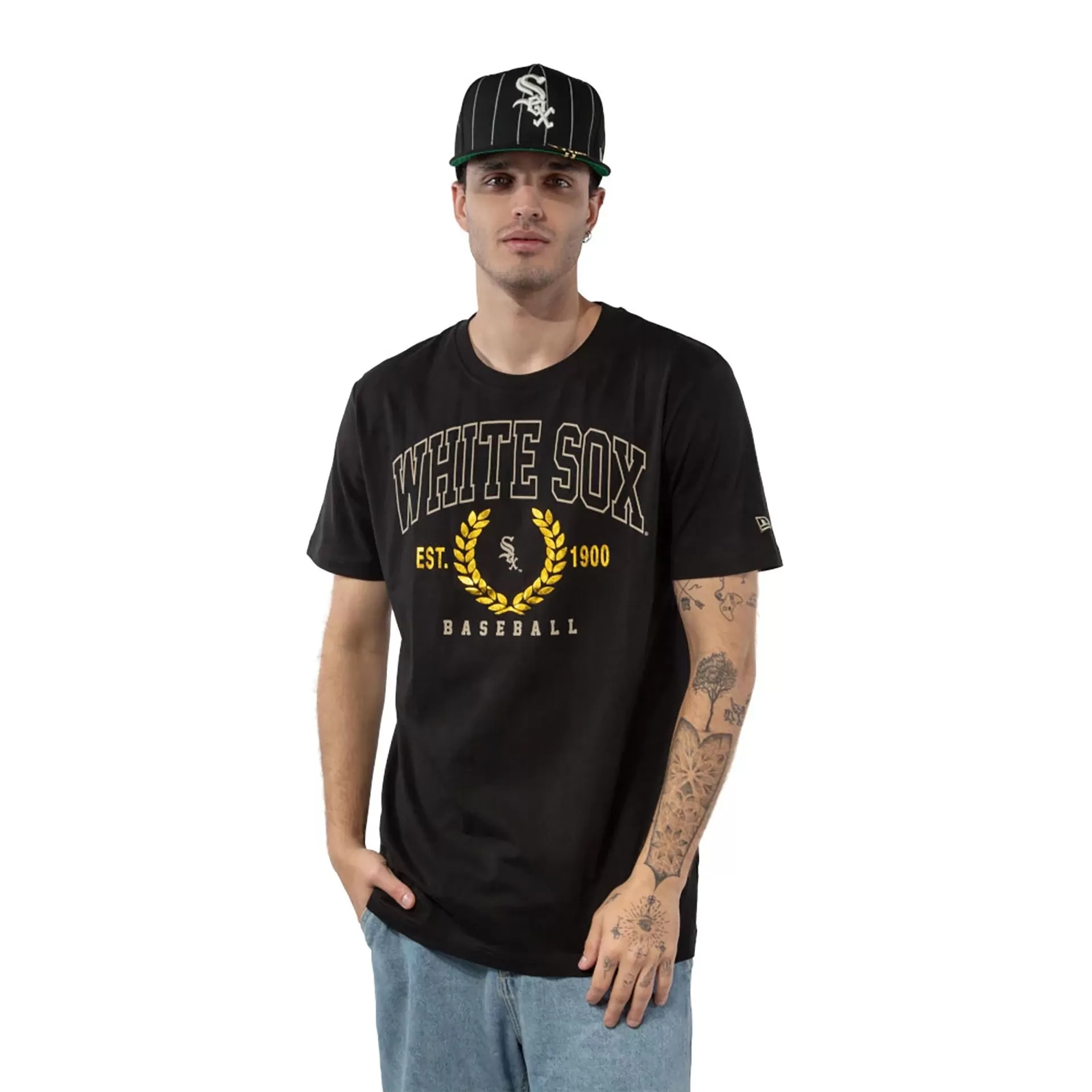 Chicago White Sox Gold Leaf Black T-Shirt