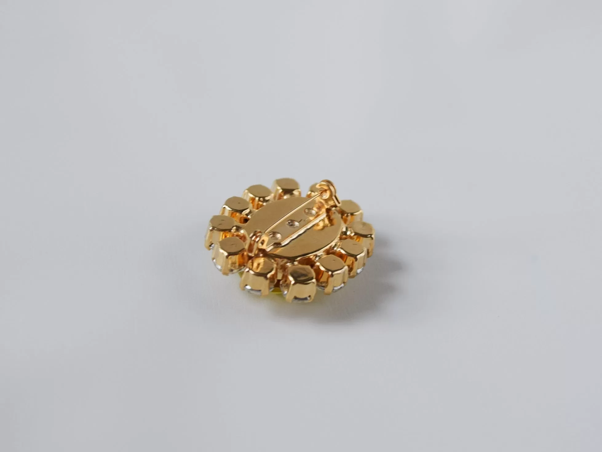 Citrine Yellow Crystal Cluster Brooch