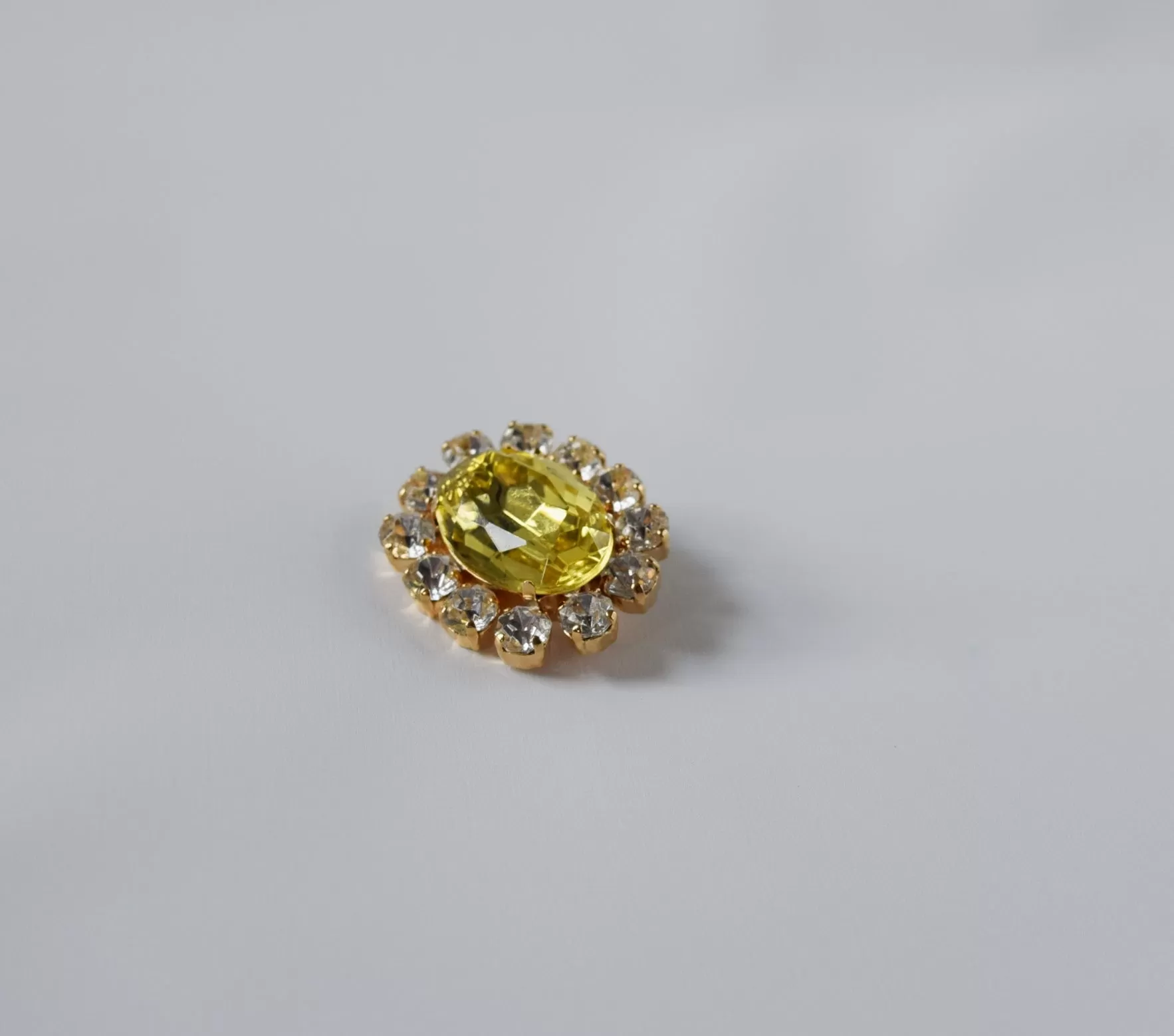 Citrine Yellow Crystal Cluster Brooch