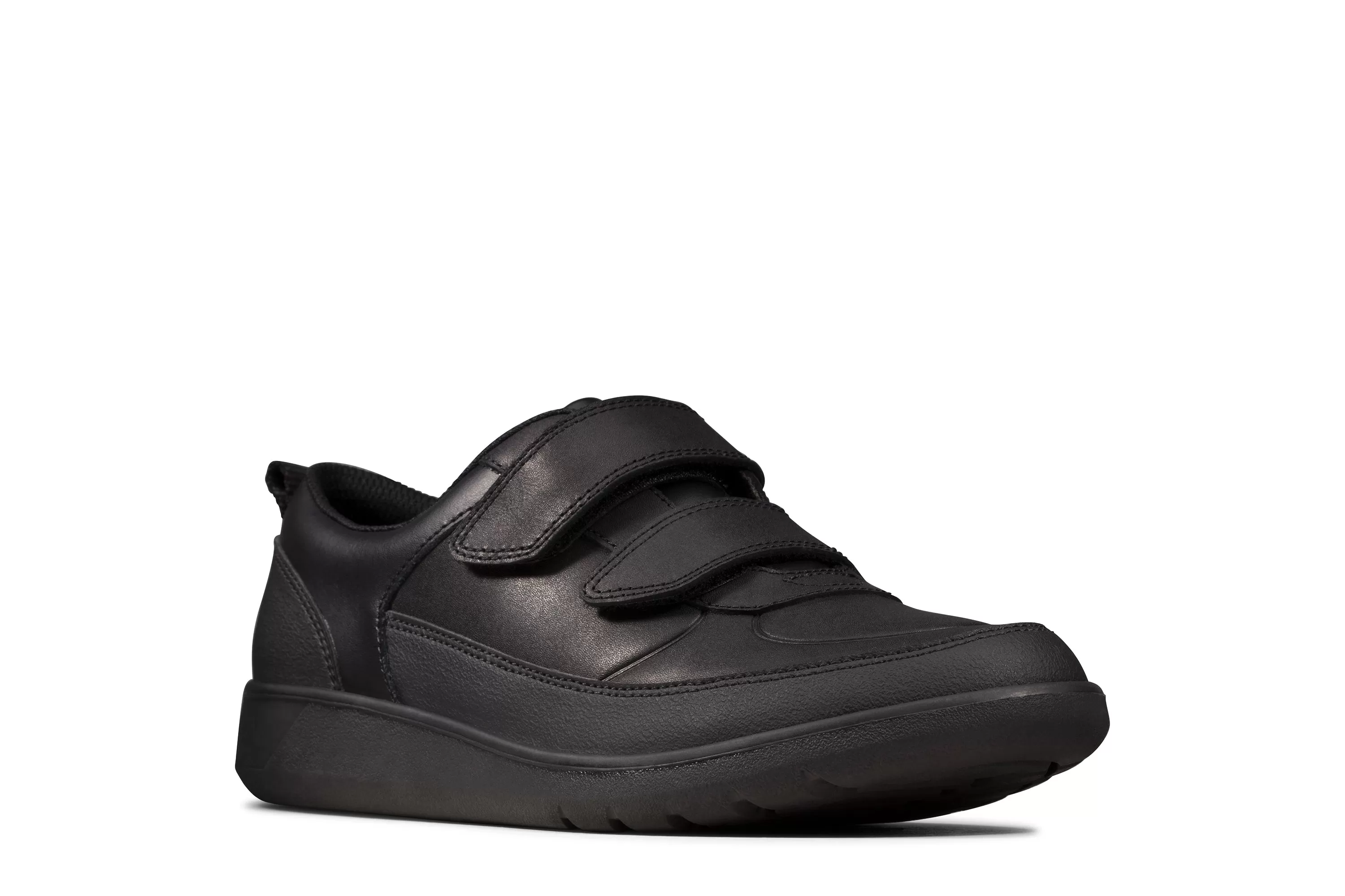 Clarks Scape Flare Black Leather - Extra Wide Width