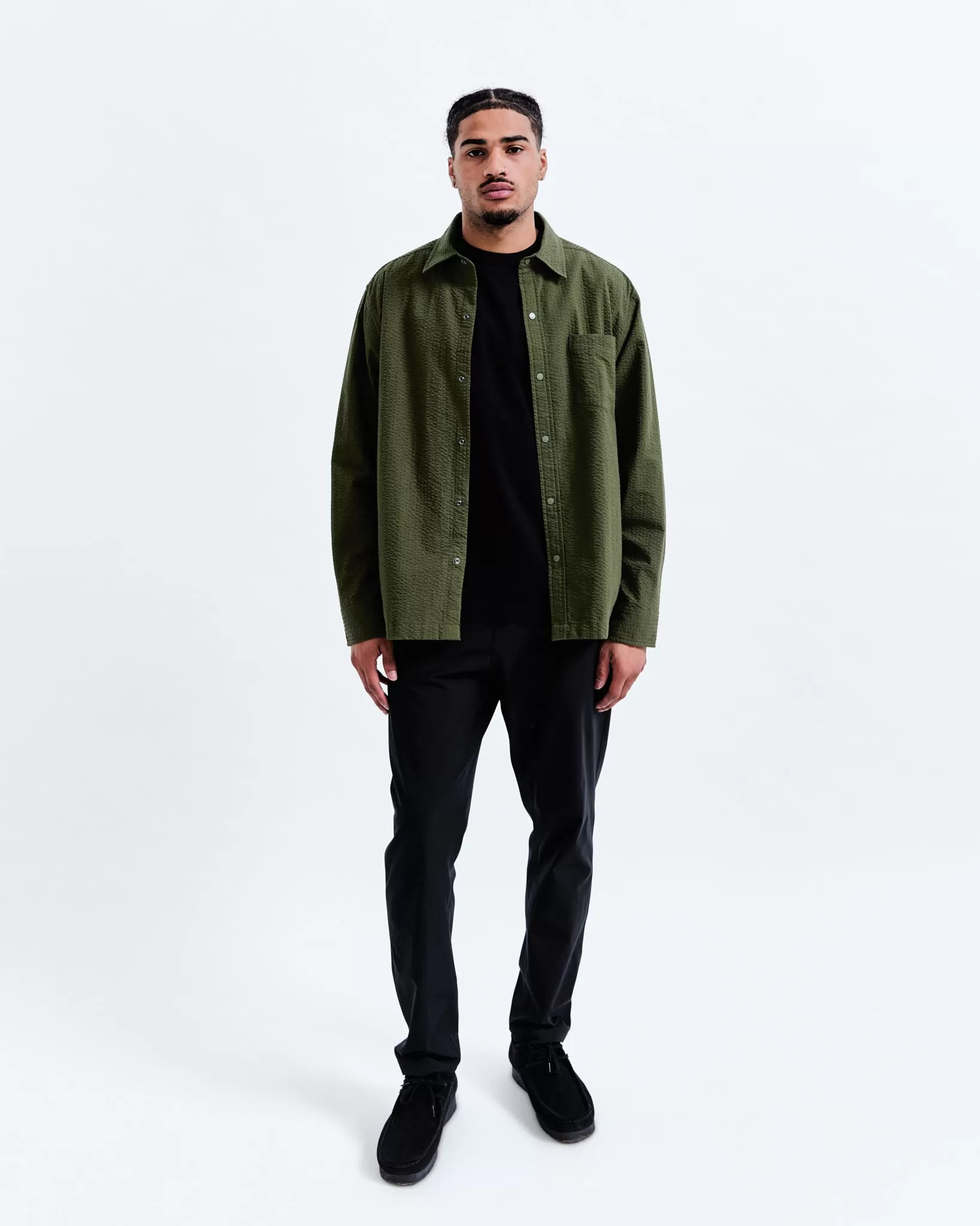 Cotton Seersucker Campus Overshirt