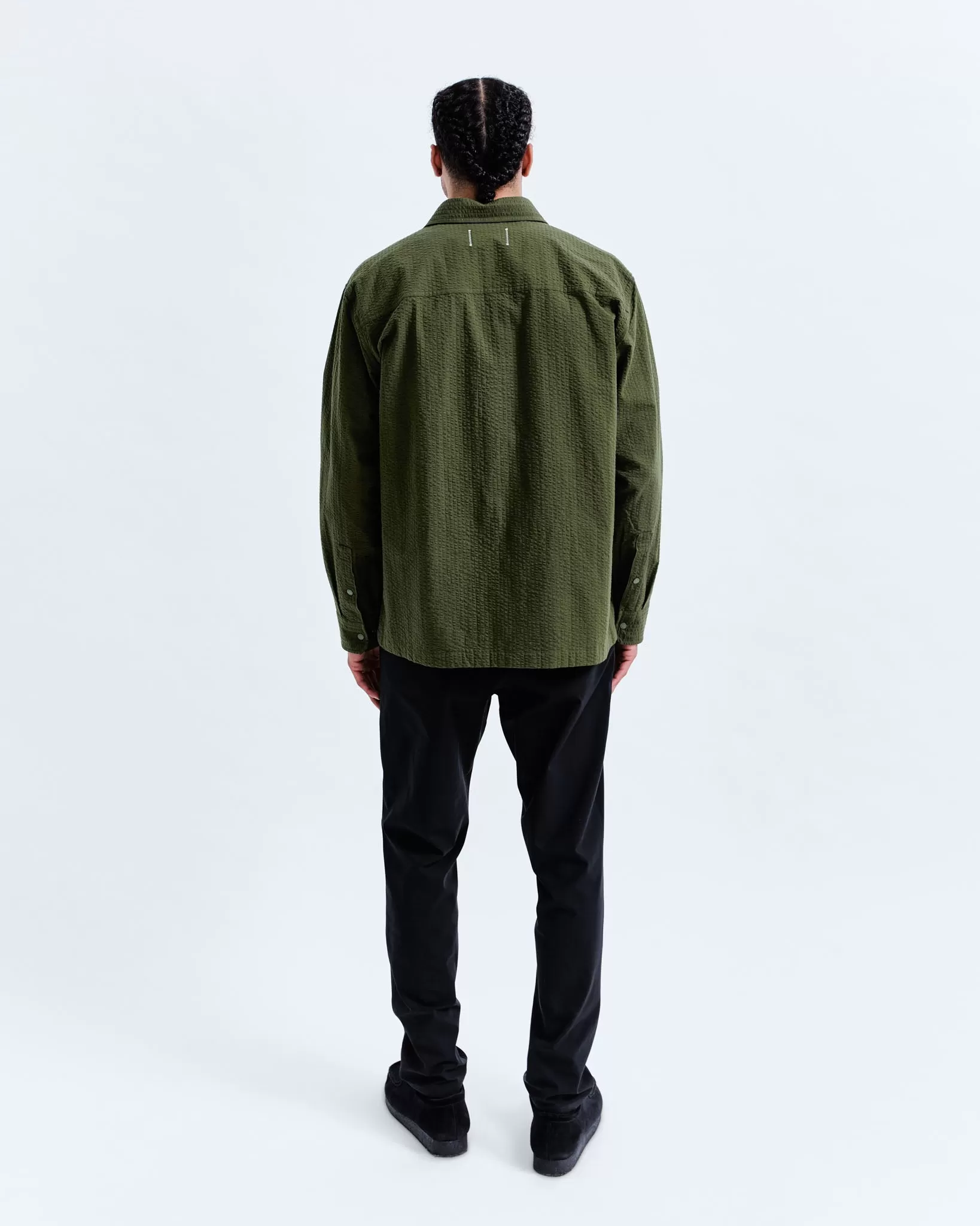 Cotton Seersucker Campus Overshirt