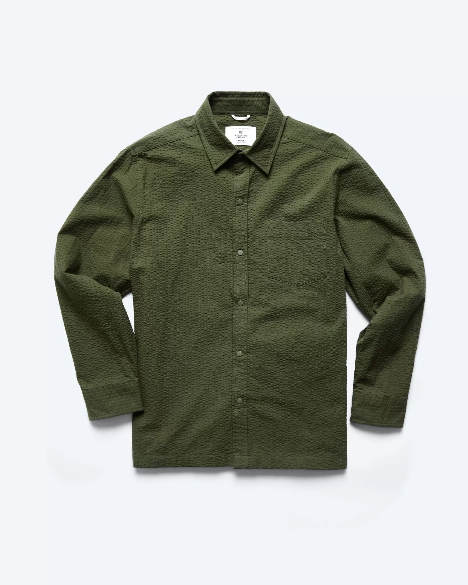 Cotton Seersucker Campus Overshirt