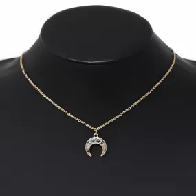 Crescent Animal Print Pendant Short Chain Necklace