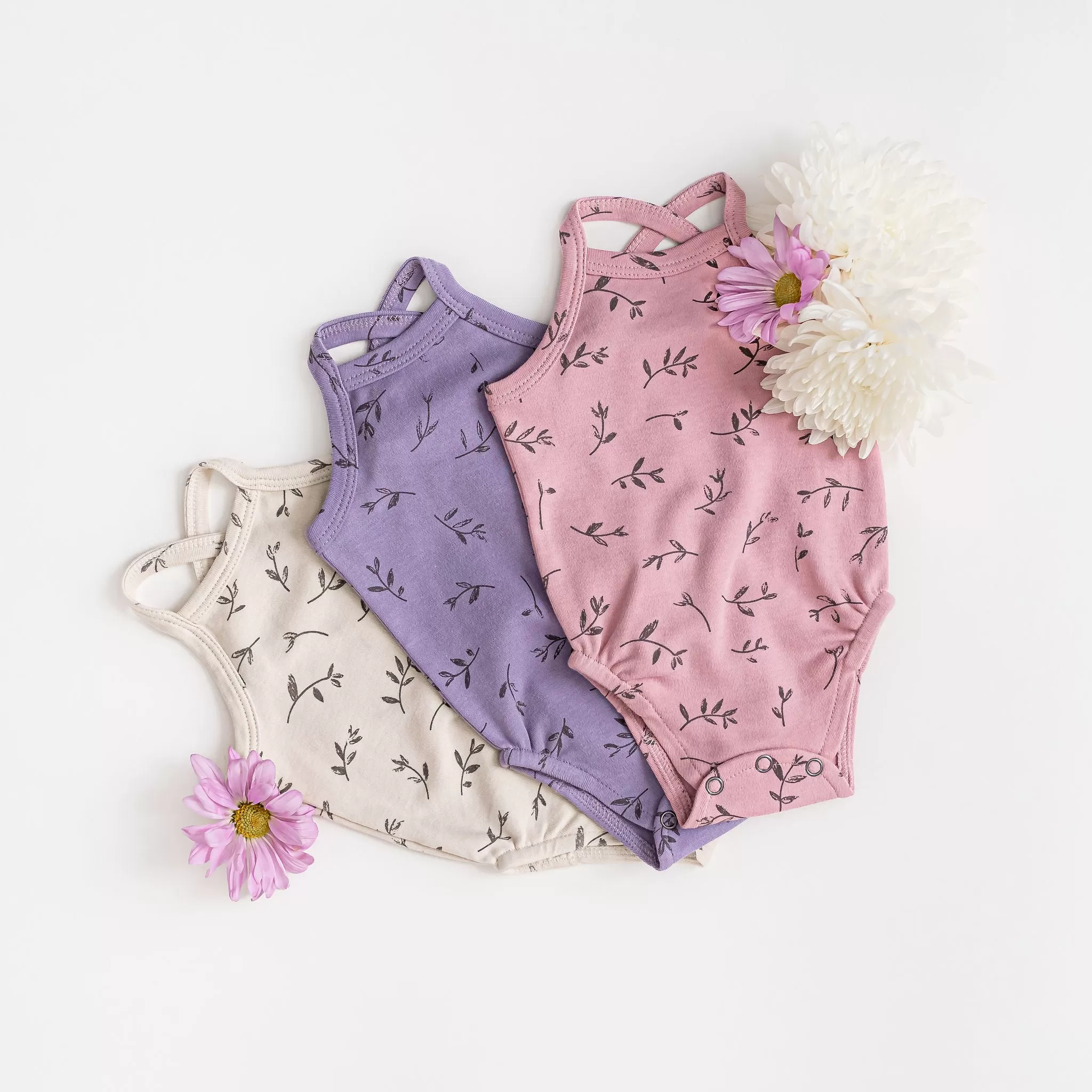 Criss-cross Bodysuit in Blossom Flower