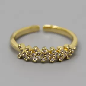 Cubic Zirconia Pave Gold Dipped Ring