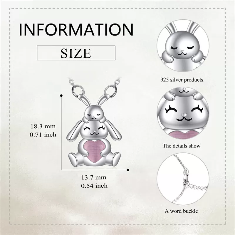 Cute Animal Necklace with Rose Quartz Pearl Sterling Silver