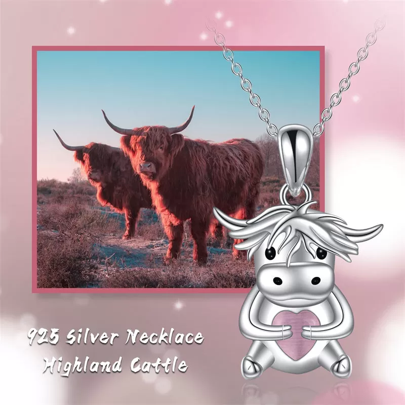 Cute Animal Necklace with Rose Quartz Pearl Sterling Silver