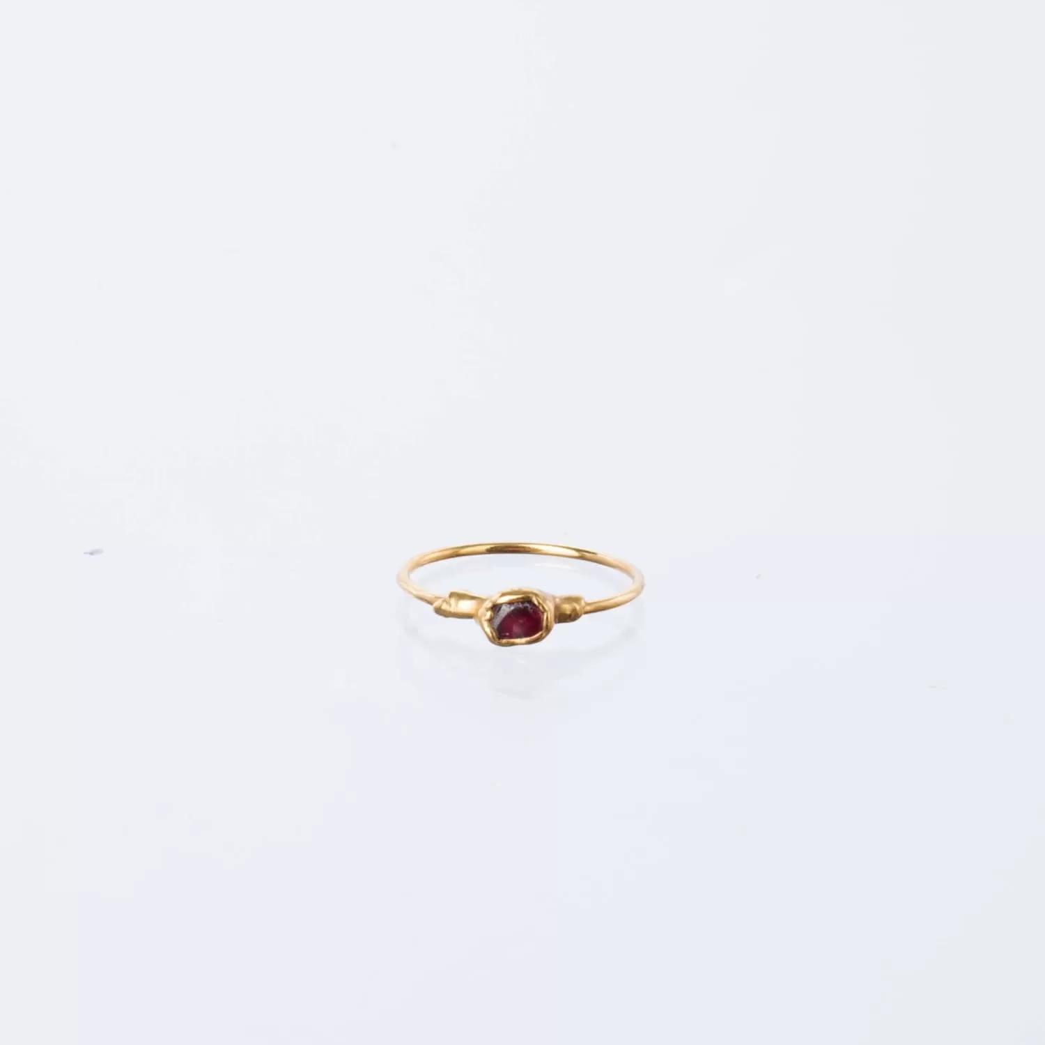 Dainty Raw Garnet Ring