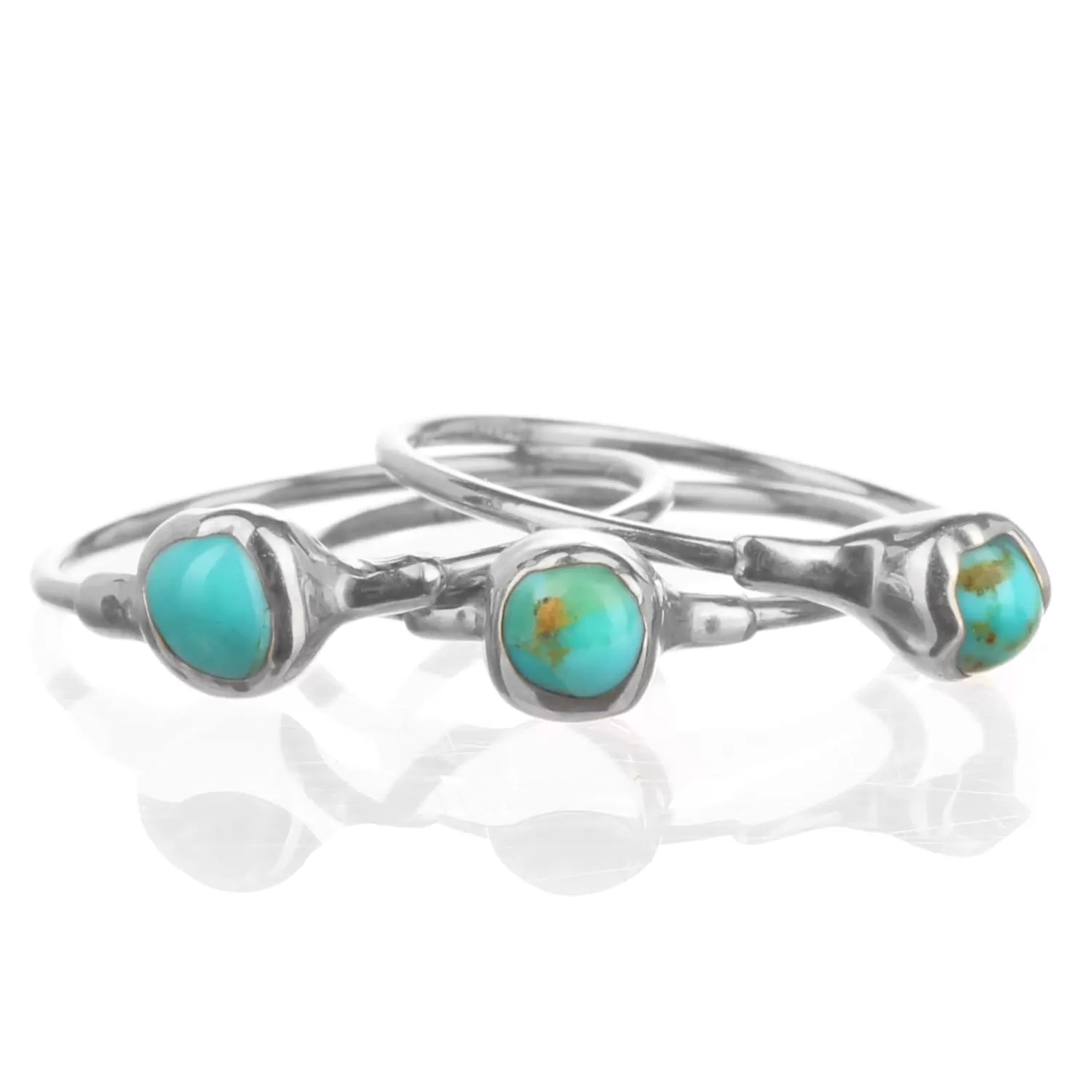 Dainty Raw Turquoise Ring in Sterling Silver