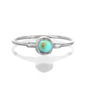 Dainty Raw Turquoise Ring in Sterling Silver