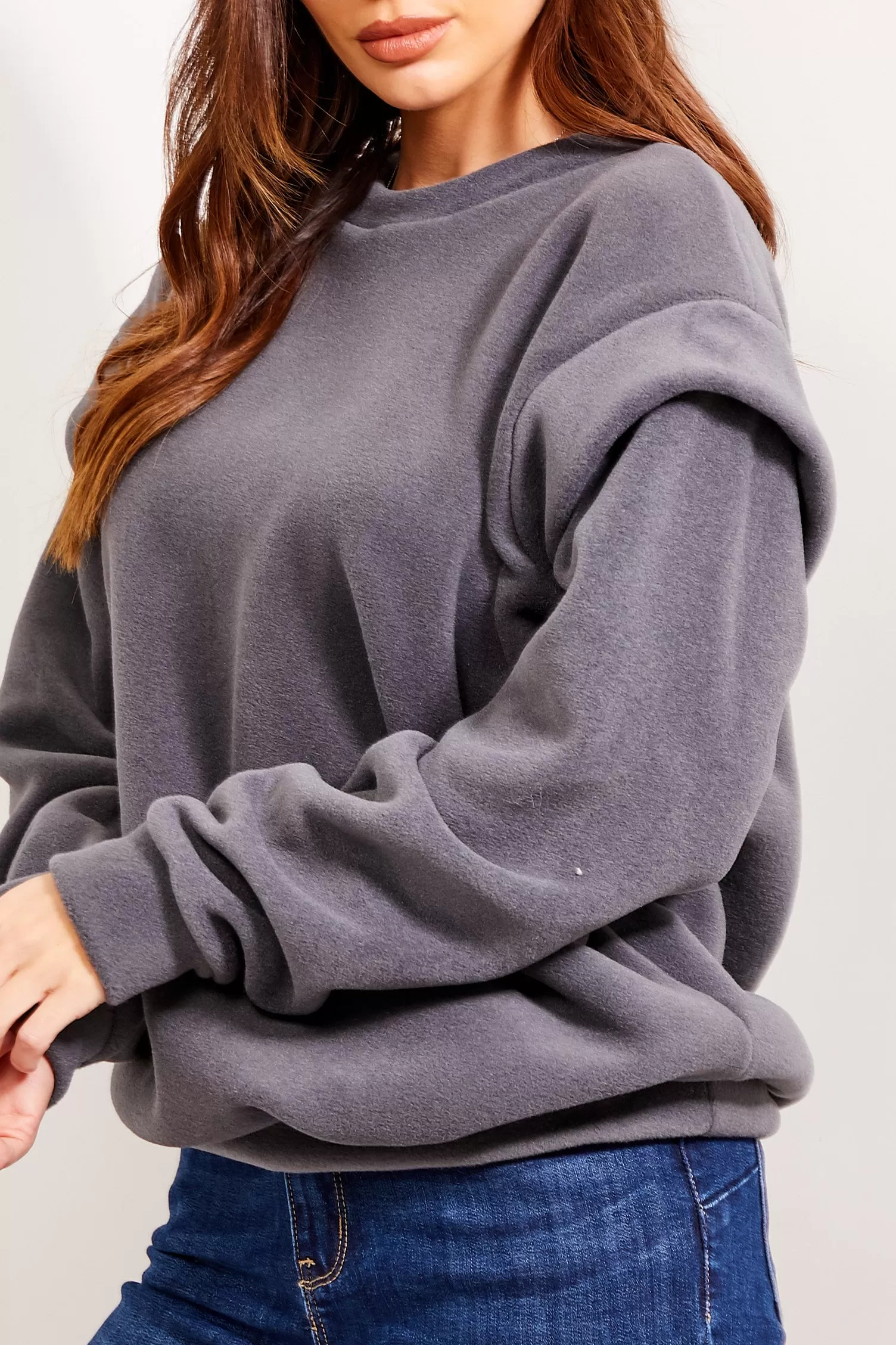 Dakota Charcoal Fleece Oversized Sweatshirt