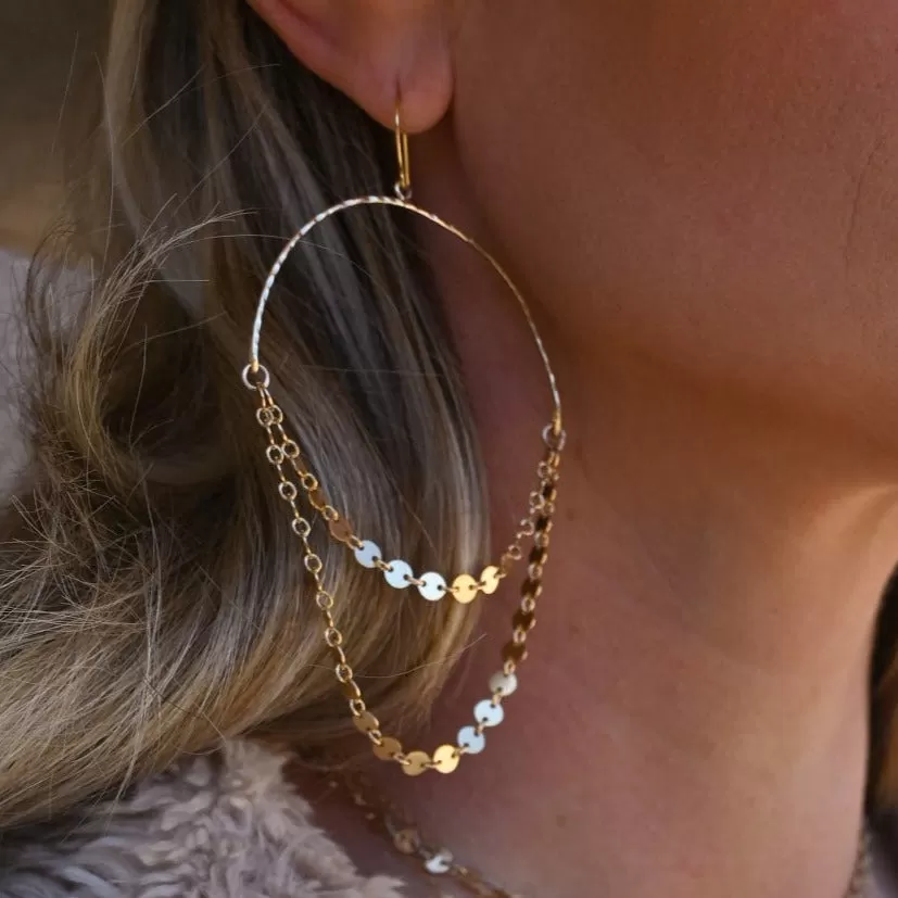 Disco Girl Gold Hoop Earrings