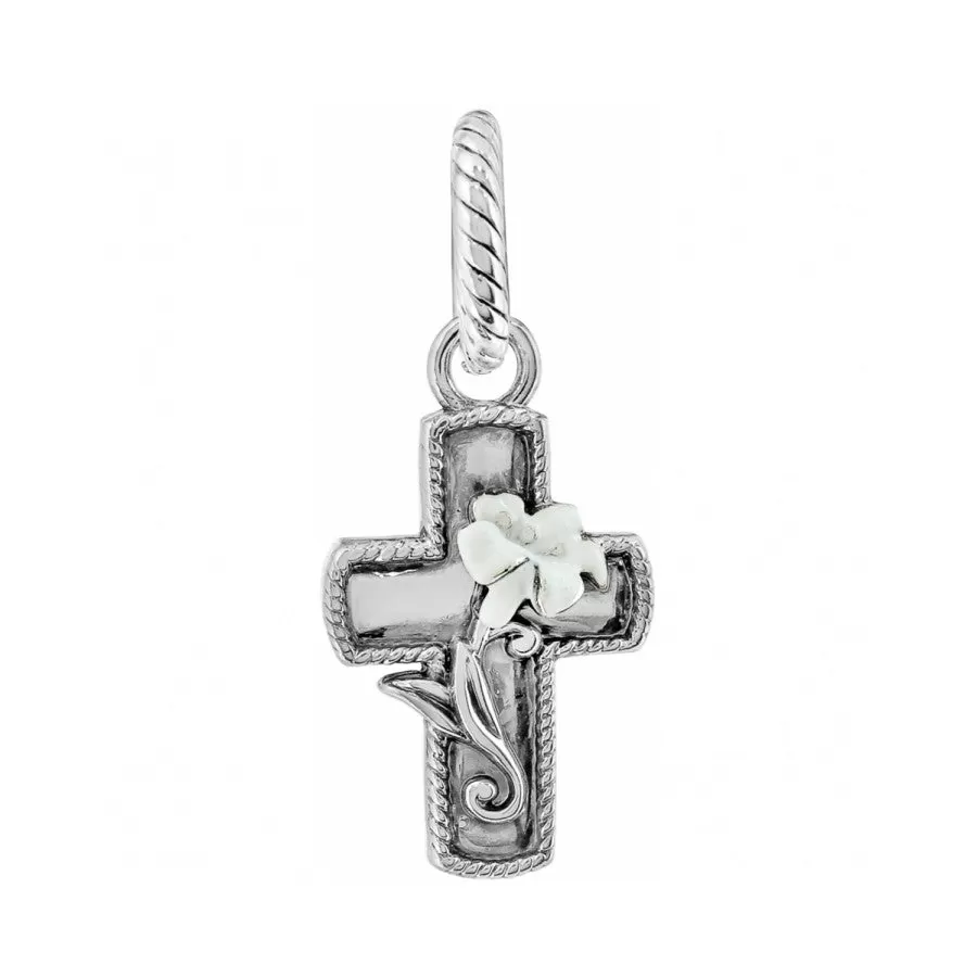 Easter Lily Cross Charm