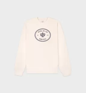 Eden Crest Crewneck - Cream/Navy