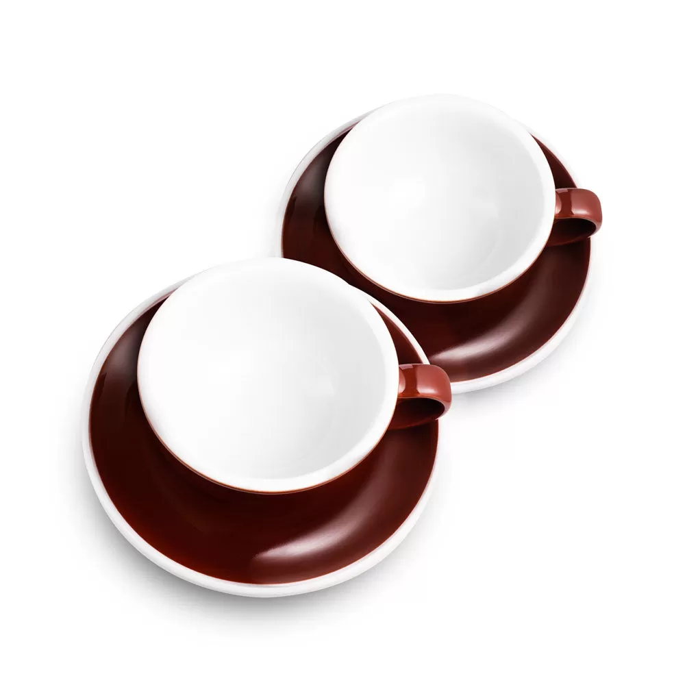 Egg Style Small Cappuccino Cup & Saucer for (5oz/150ml) - Set of 2