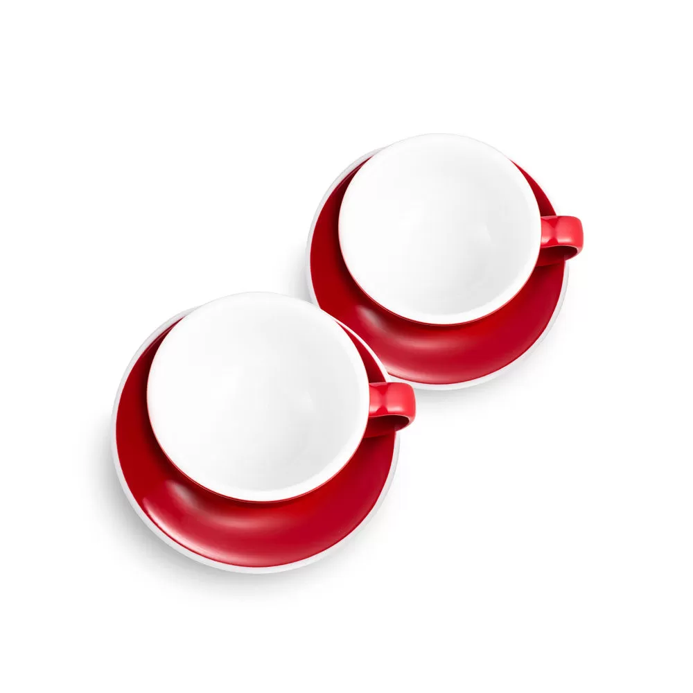 Egg Style Small Cappuccino Cup & Saucer for (5oz/150ml) - Set of 2