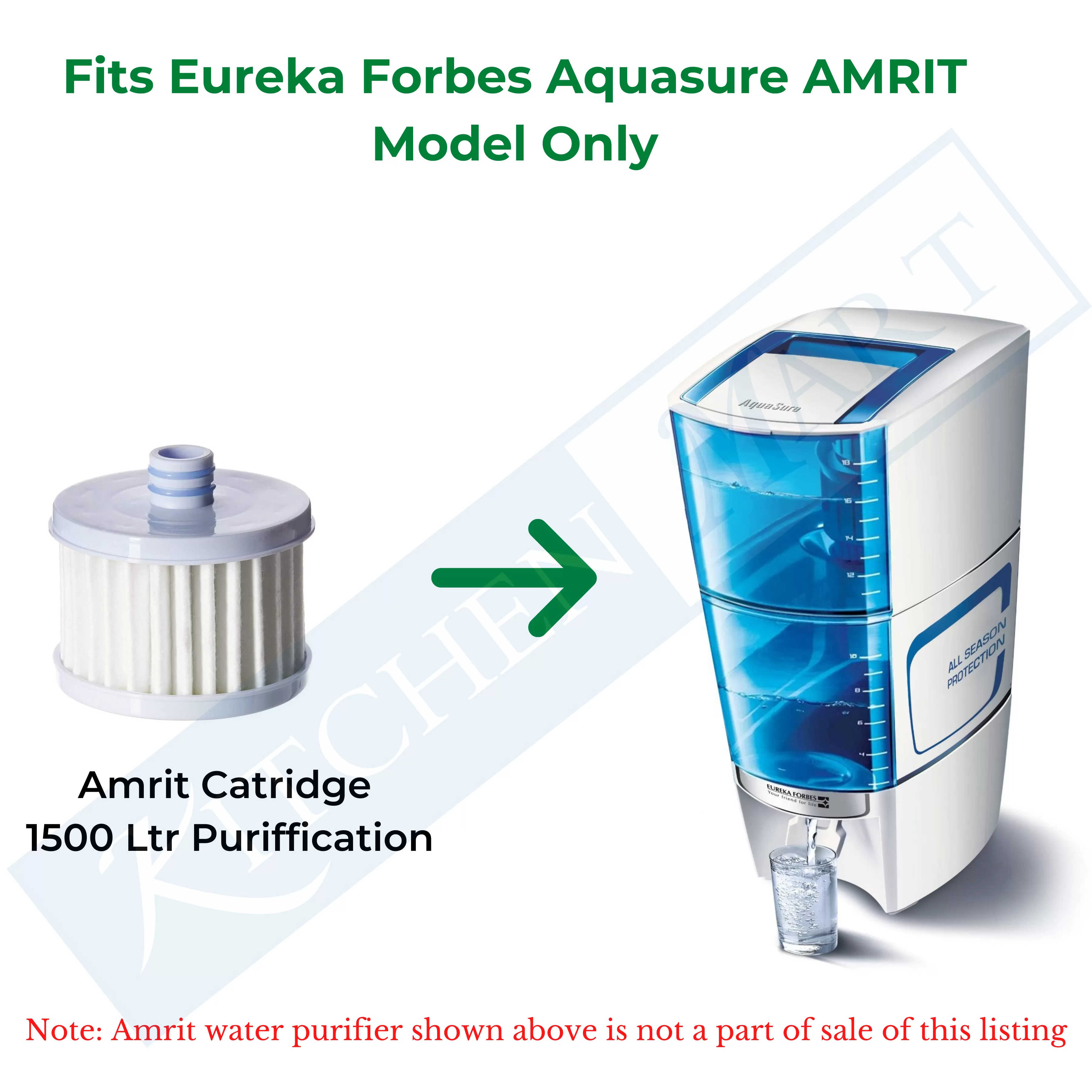 Eureka Forbes Aquasure Amrit Cartridge (single Catridge)   Top Mesh