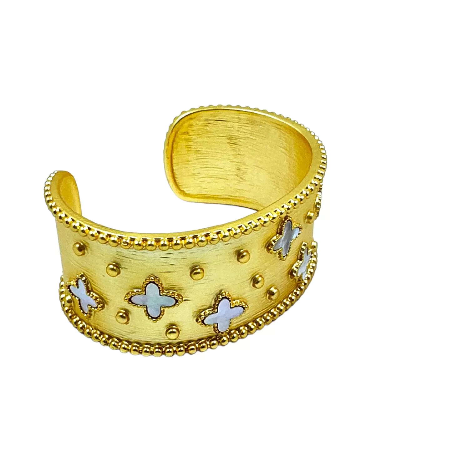 Eza Clover Gold Cuff Bracelet