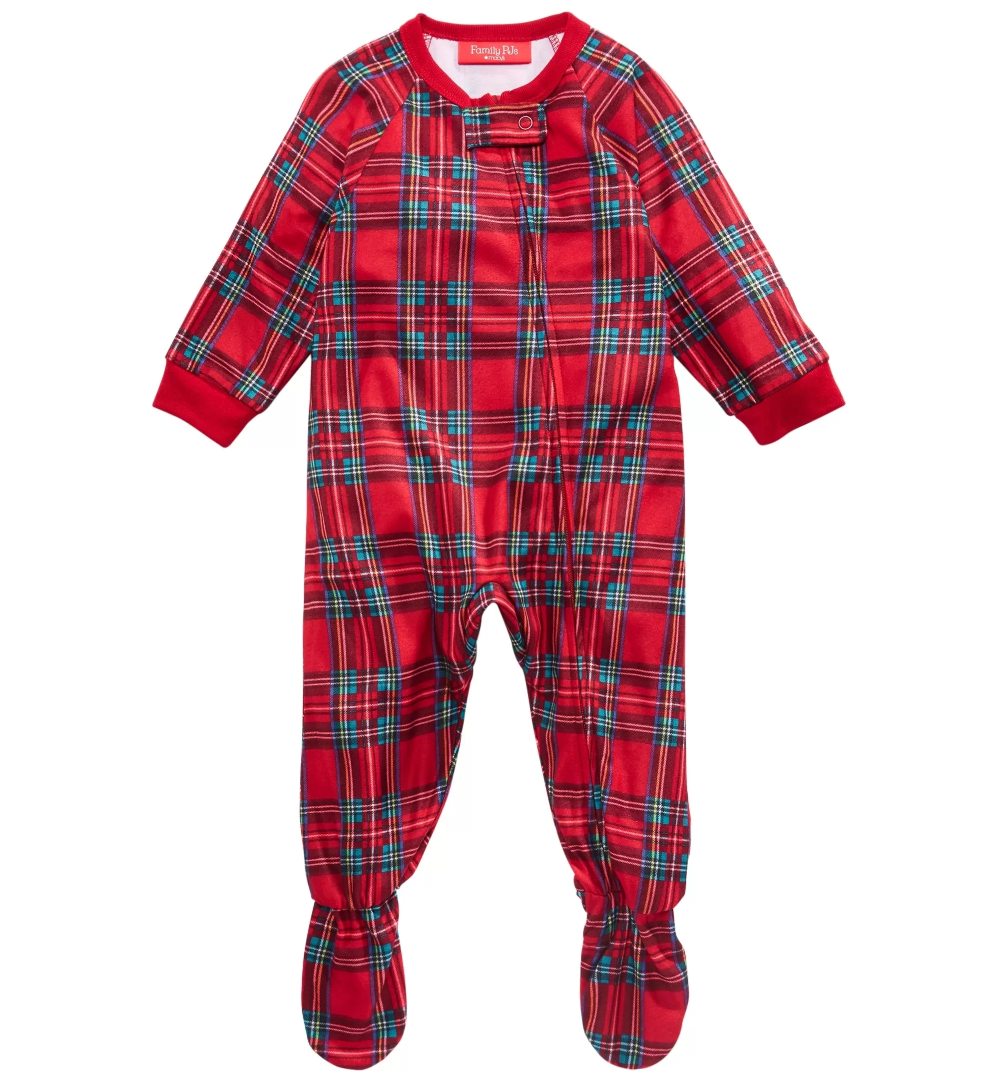 Family Pajamas Baby's Brinkley Plaid Soft Footed Pajamas, Red, 24MO