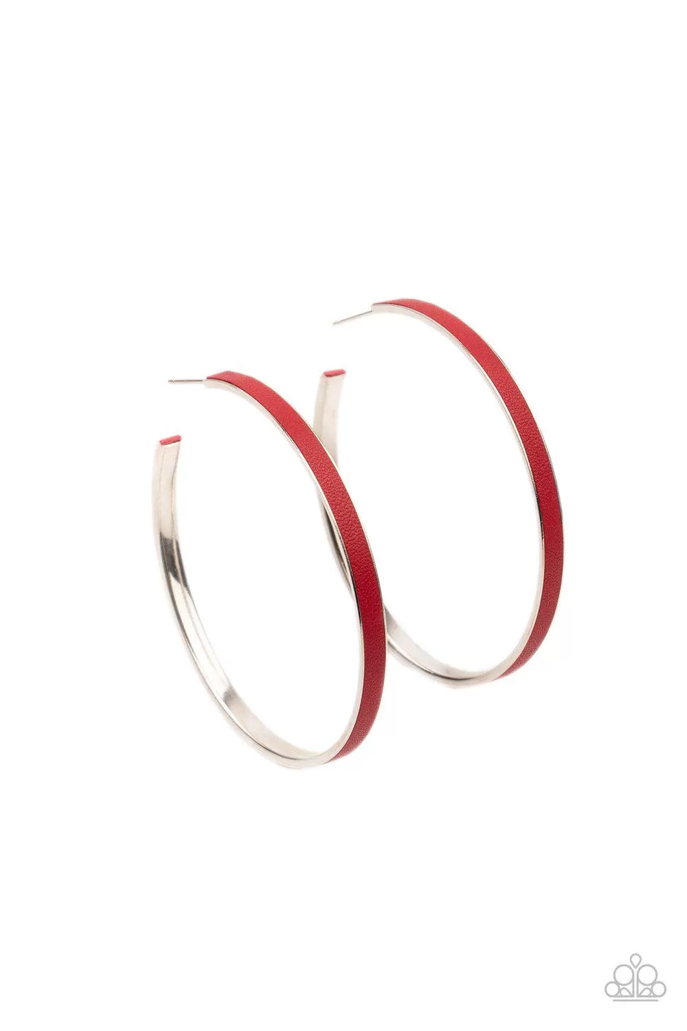 Fearless Flavor Red Leather Hoop Earrings - Paparazzi Accessories