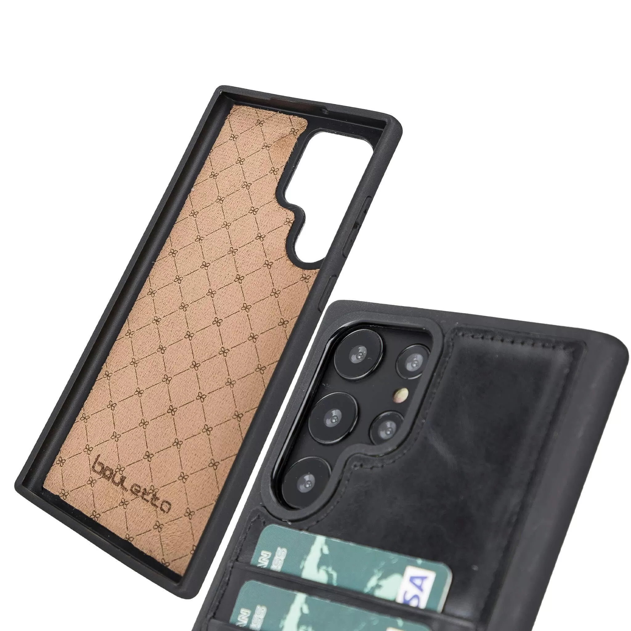 Flexible Leather Back Cover with Card Holder for Samsung Galaxy S24 Series