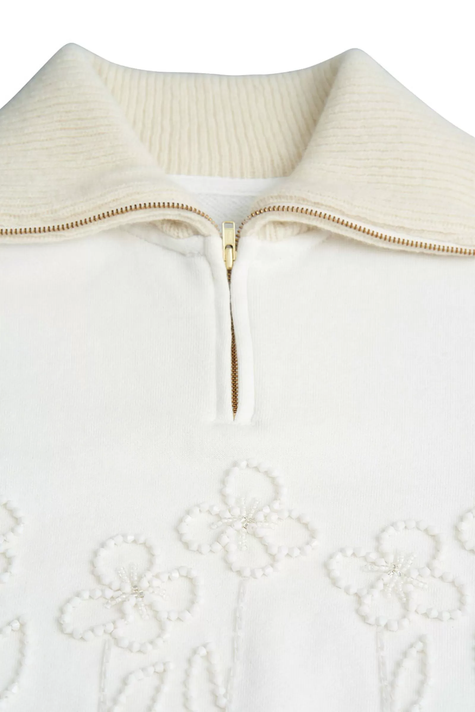 Flower Embroidery Cotton Sweatshirt