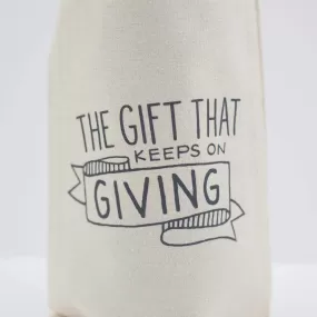 funny wine gift bag, gift that keeps on giving wine bag, birthday gift idea