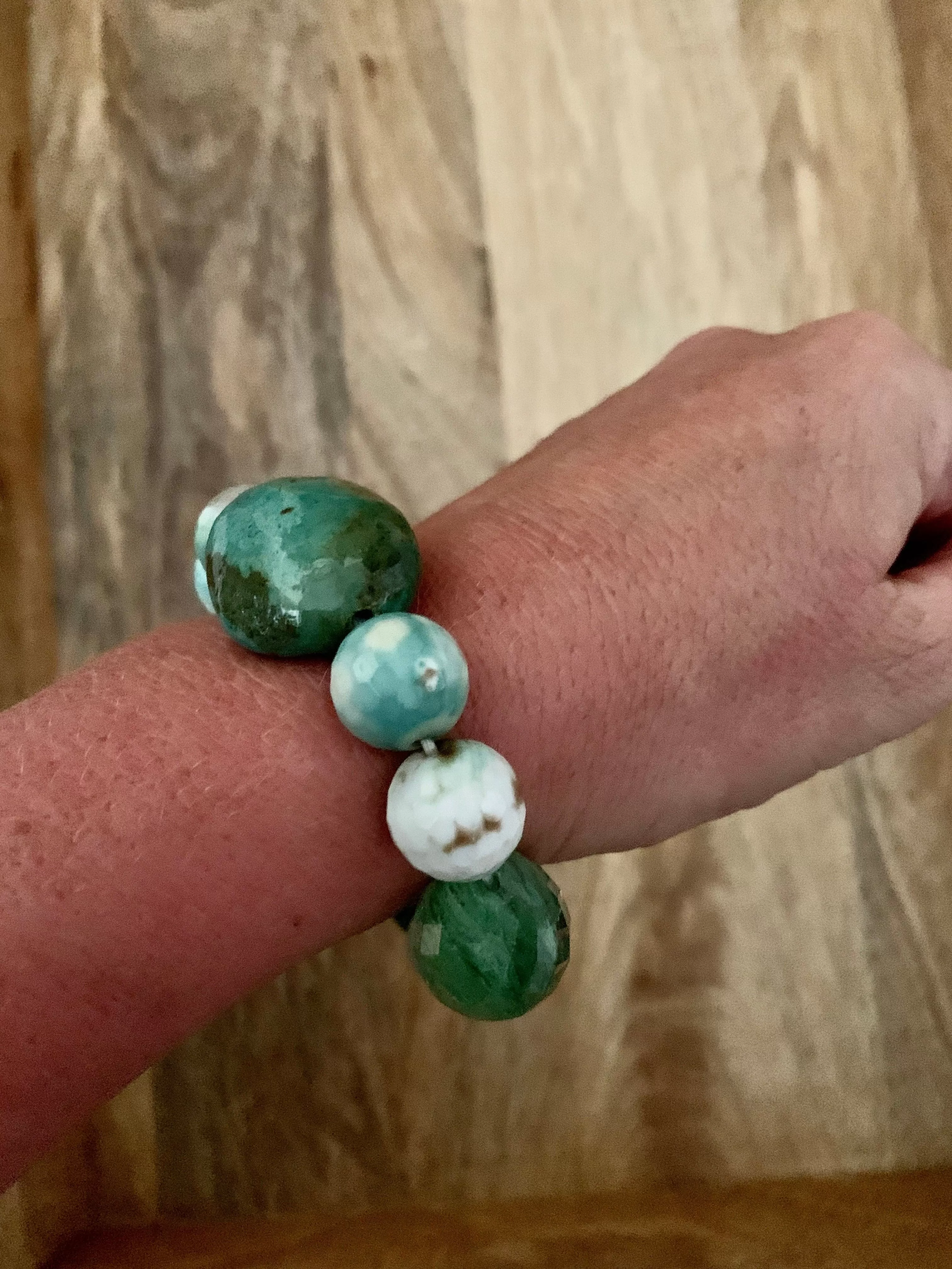 Genuine Stone Beaded Bracelet