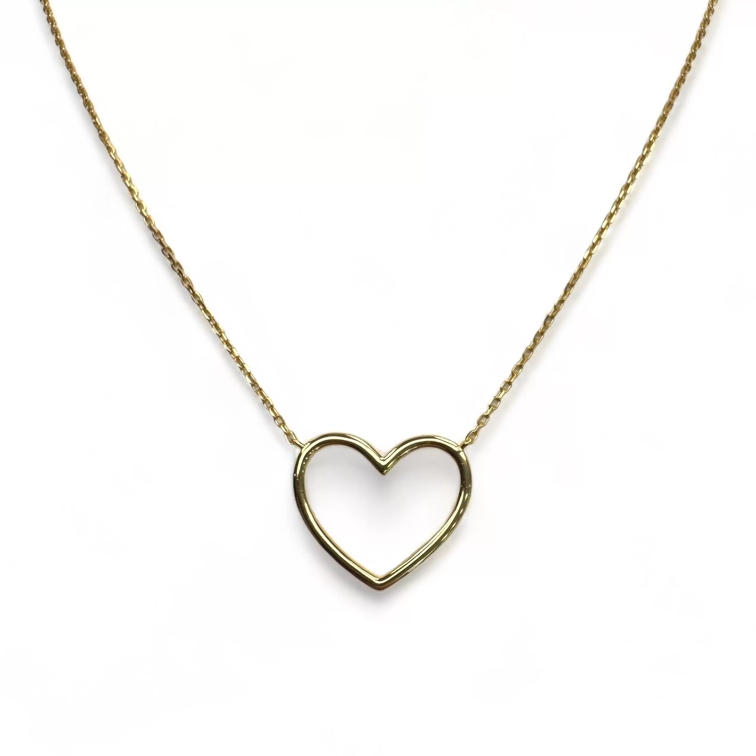 Gold Plated Simple Open Heart Necklace