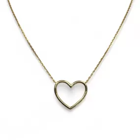 Gold Plated Simple Open Heart Necklace