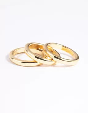 Gold Plated Triple Band Ring