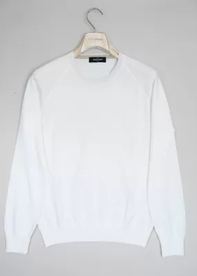 Gran Sasso Cotton Cashmere Raglan Crewneck / Panna