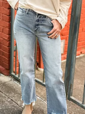 High Rise Slim Wide Leg Jeans