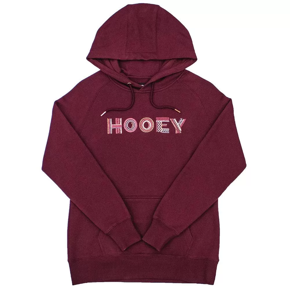 'Hooey' Women's Artisan Hoody - Burgundy