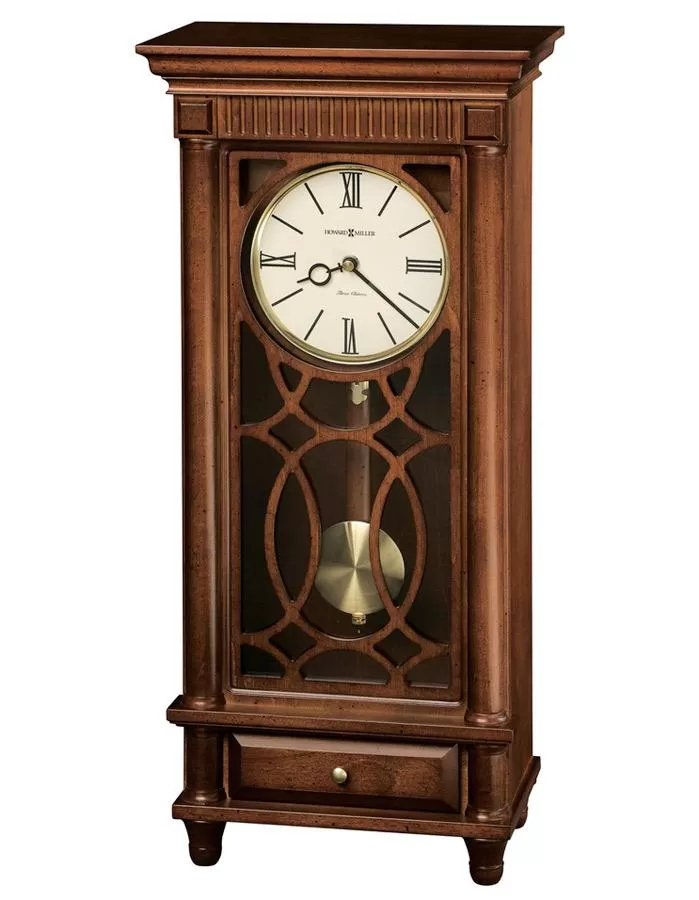 Howard Miller Lorna Chiming Pendulum Sofa Table Clock - Tuscany Cherry - Drawer